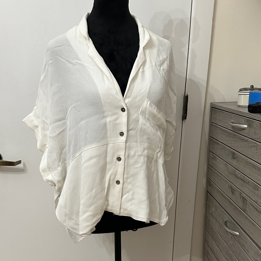 Chic Ivory Button-Down Shirt